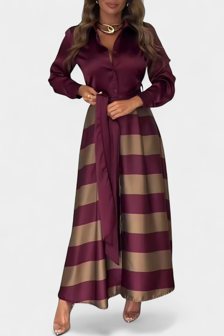Lavinia | Abito elegante a righe raffinate