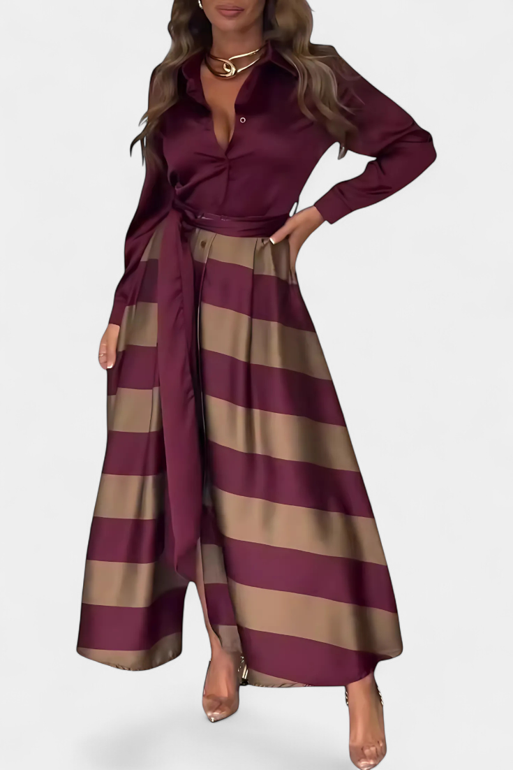 Lavinia | Abito elegante a righe raffinate