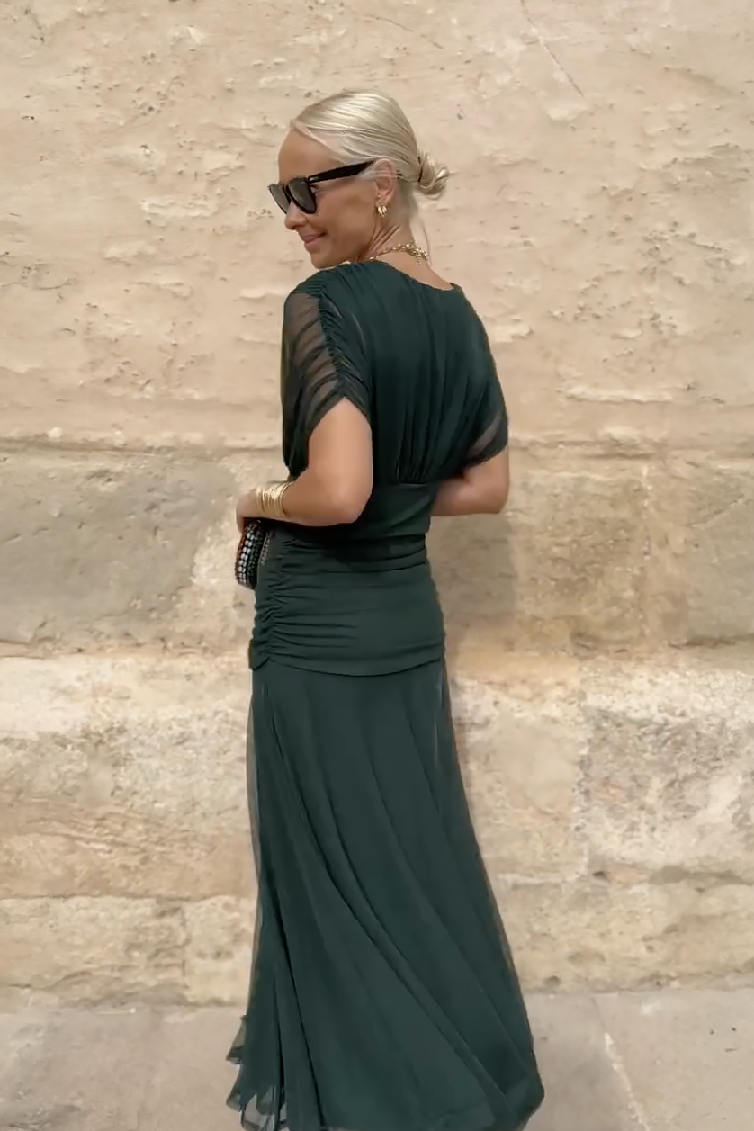 Louise | Elegante abito lungo da festa con scollo a V