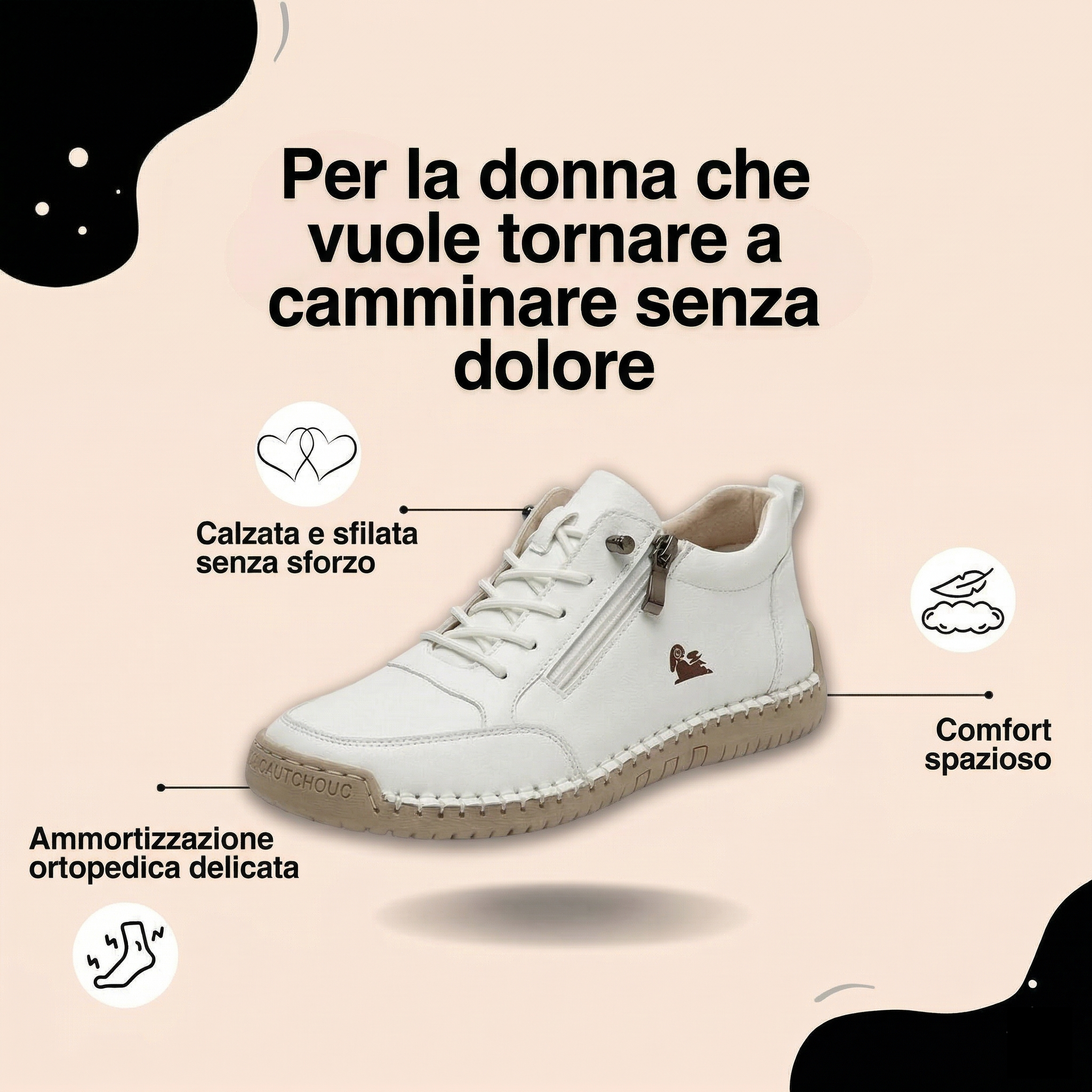 Mila™ | Sneakers con supporto ortopedico e chiusura a cerniera