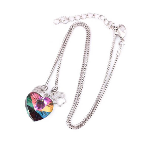 Collana commemorativa arcobaleno con ciondolo a forma di cuore