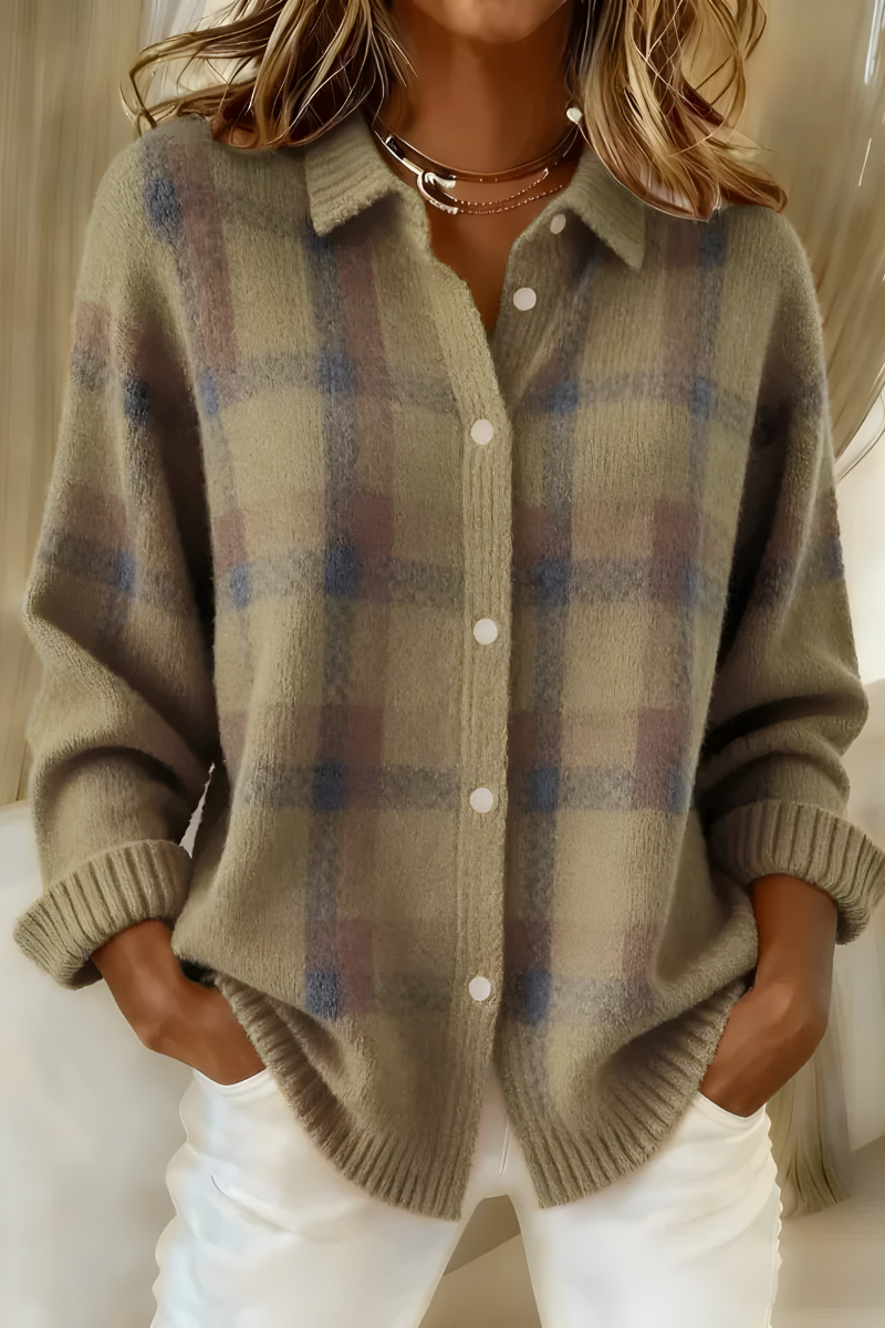 Anna | Cardigan in Maglia Morbida a Quadri