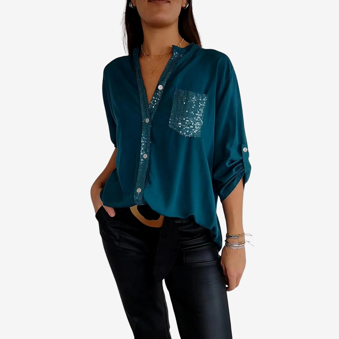 Elyn™ Camicia con tasca con paillettes