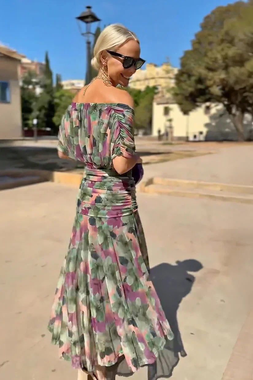 Louise | Elegante abito lungo da festa con scollo a V