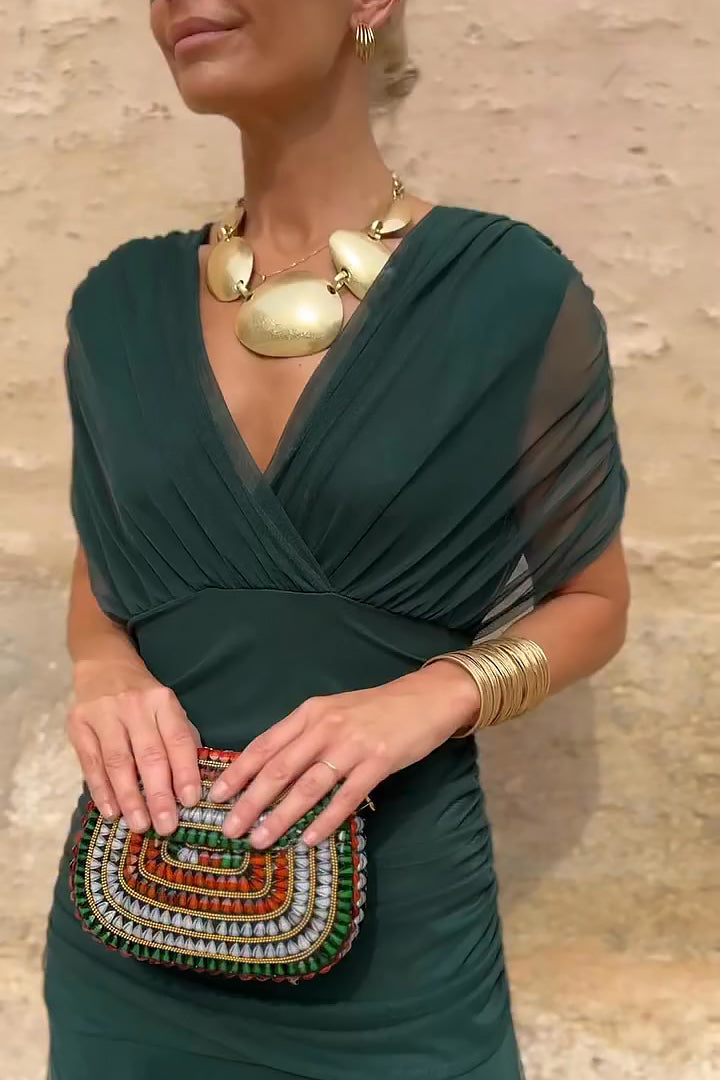 Louise | Elegante abito lungo da festa con scollo a V