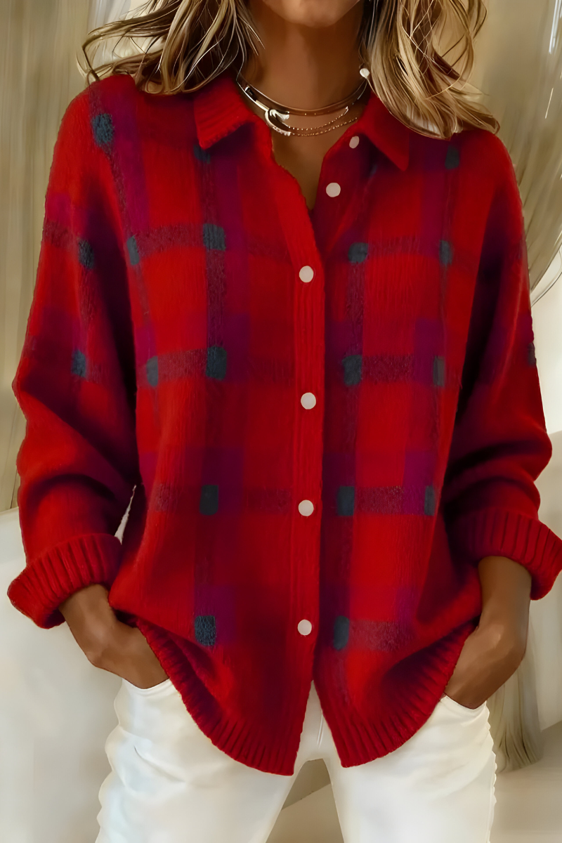 Anna | Cardigan in Maglia Morbida a Quadri