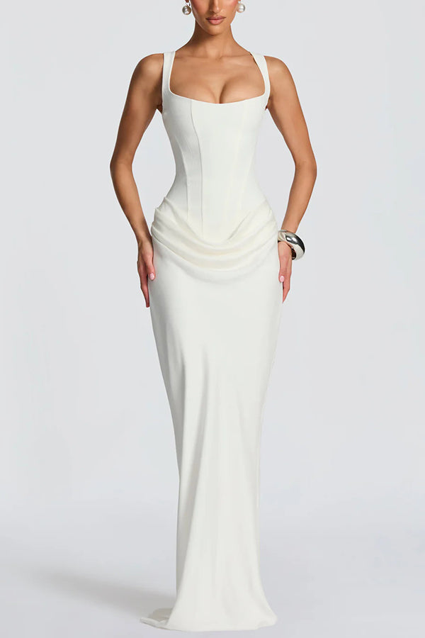 Leonor ❘ Abito maxi con scollo quadrato
