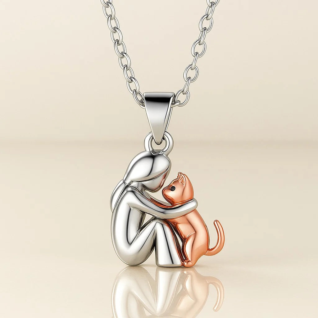 Collana con pendente Gatto Abbraccio