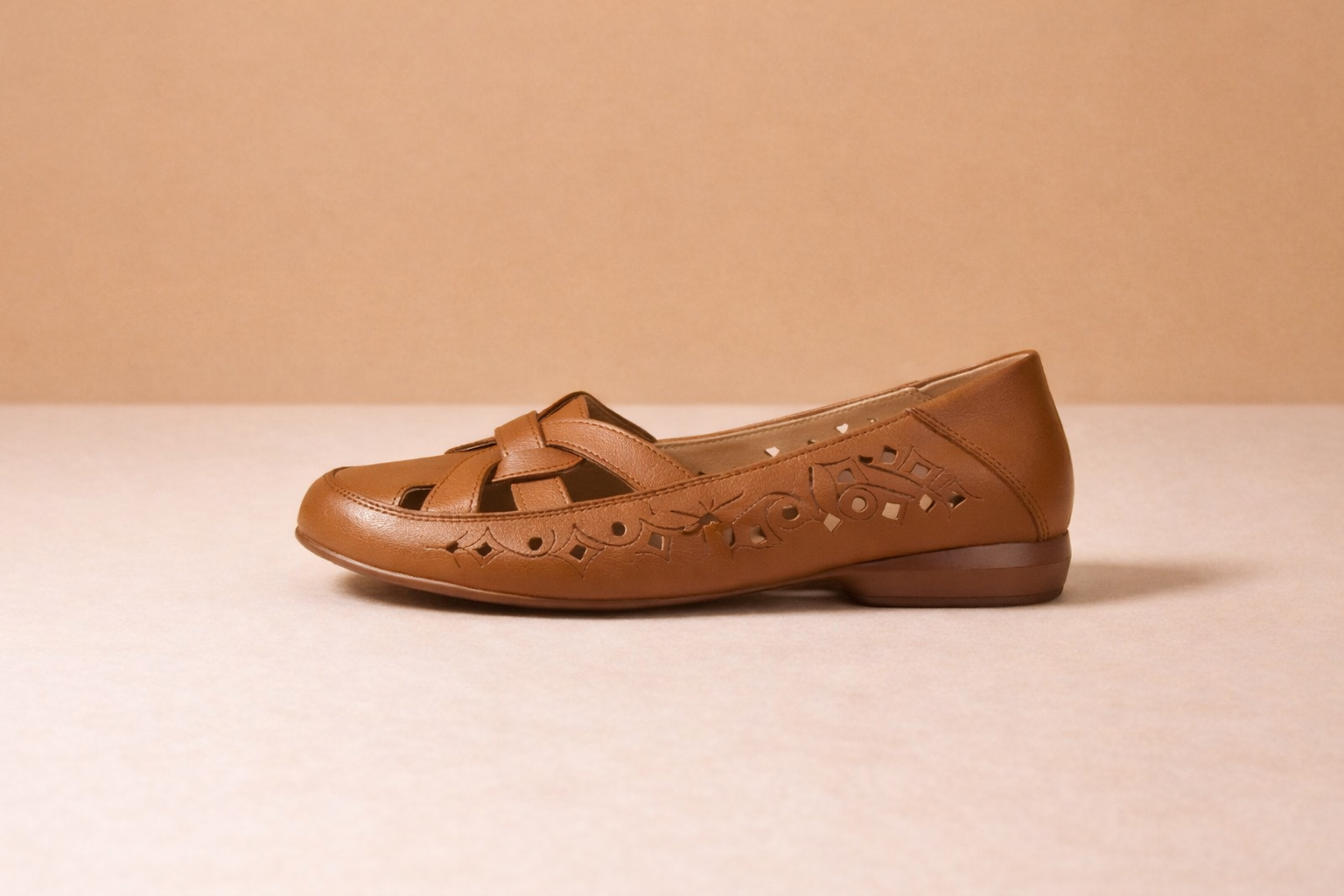 Lucia | Ballerine intrecciate in pelle con dettagli traforati
