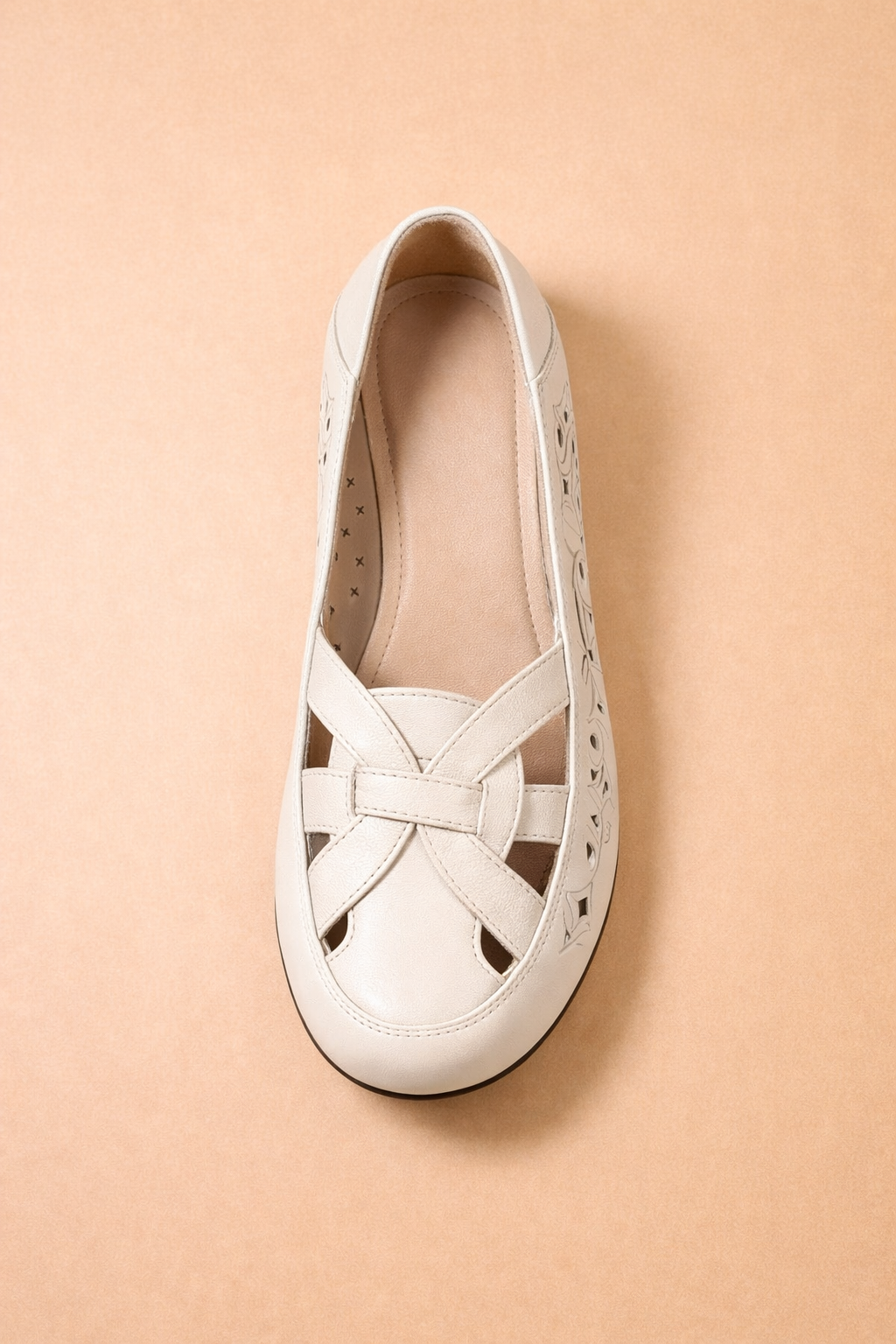 Lucia | Ballerine intrecciate in pelle con dettagli traforati