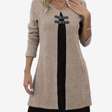 Elora™ Abito in maglia chic con contrasto