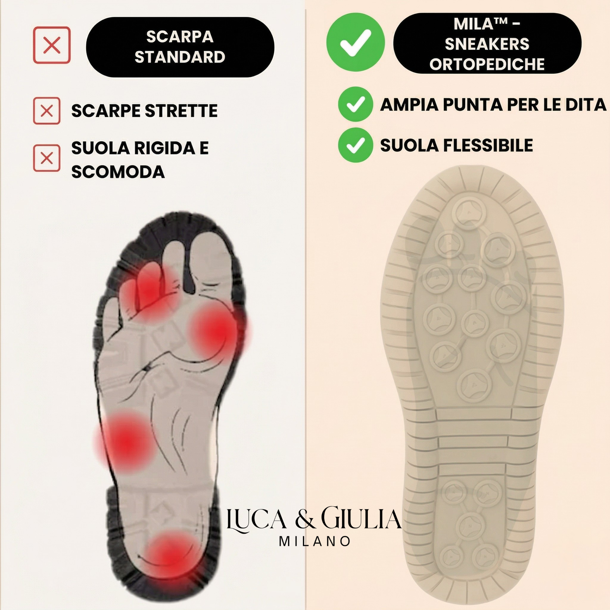 Mila™ | Sneakers con supporto ortopedico e chiusura a cerniera