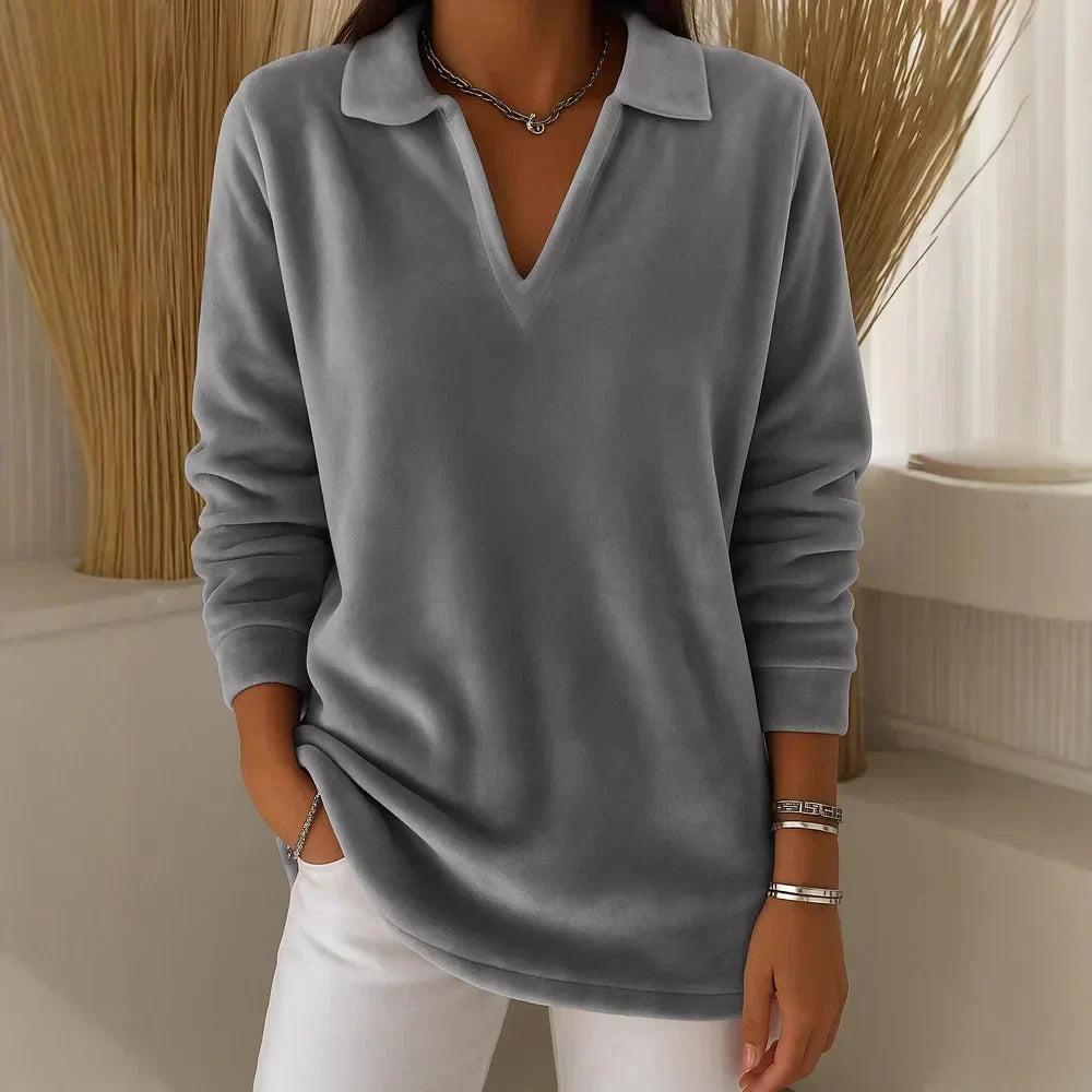 Emma | Maglia Morbida in Velluto con Scollo a V