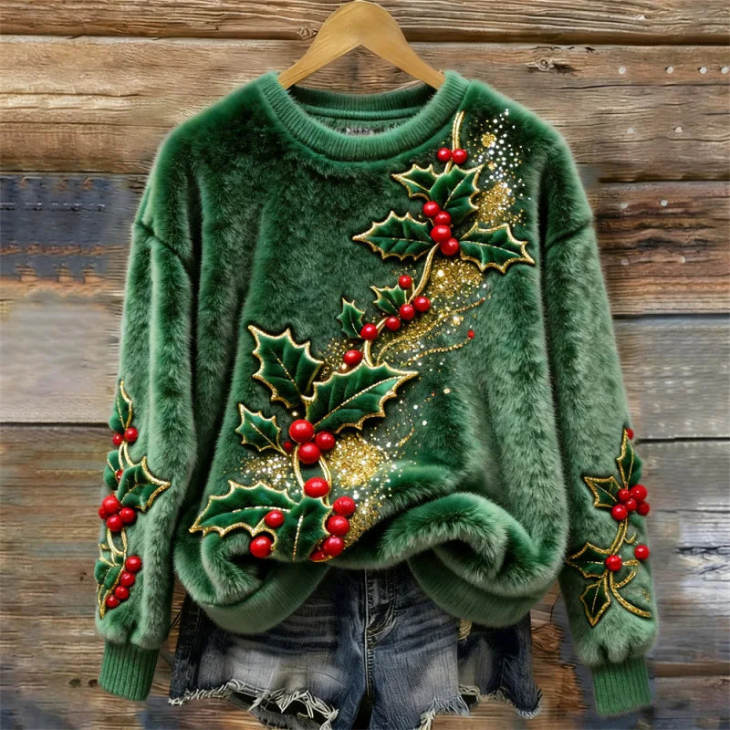 Maglione Accogliente invernale – Ghirlanda di Agrifoglio