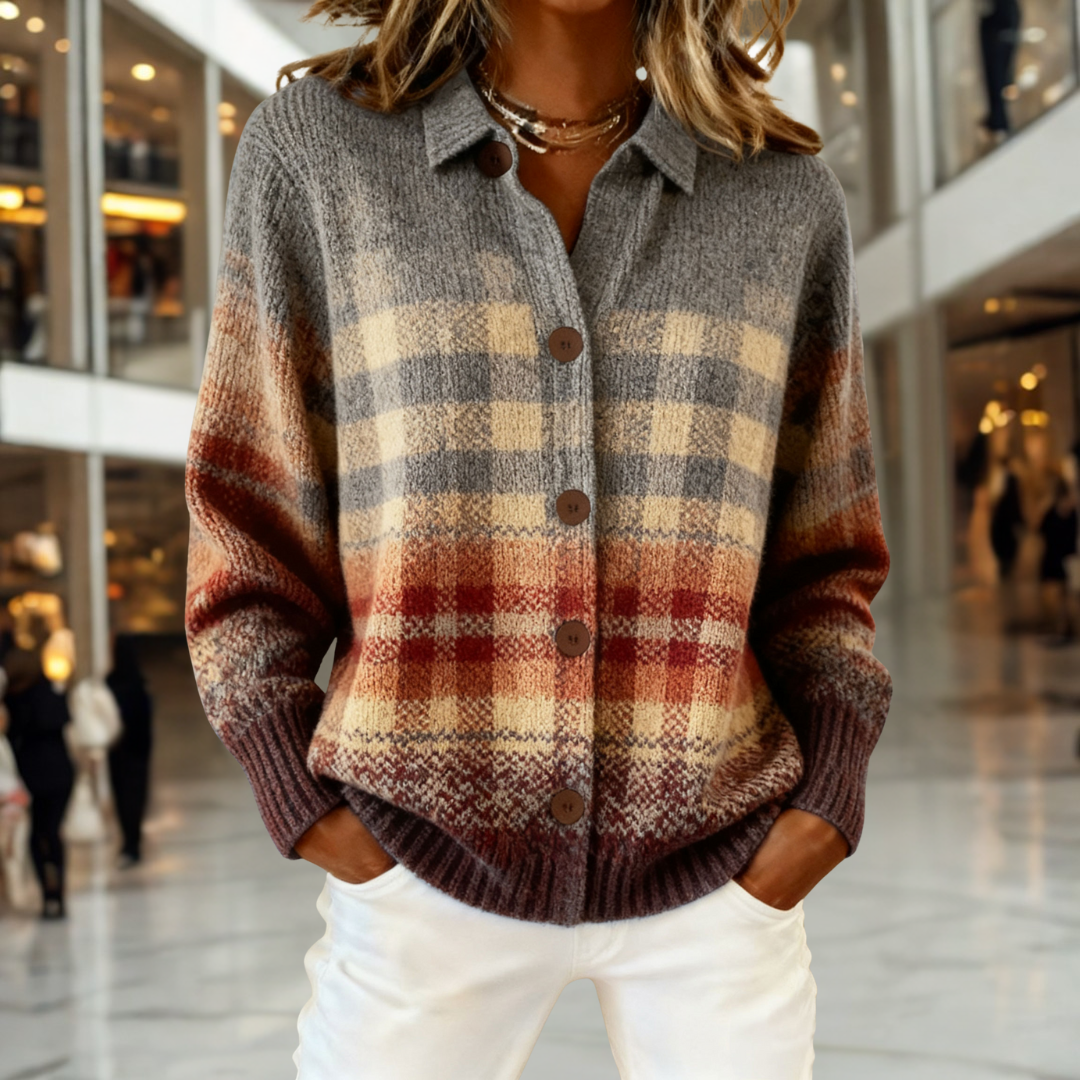 BEATRICE – Maglione Morbido a Quadri Sfumati