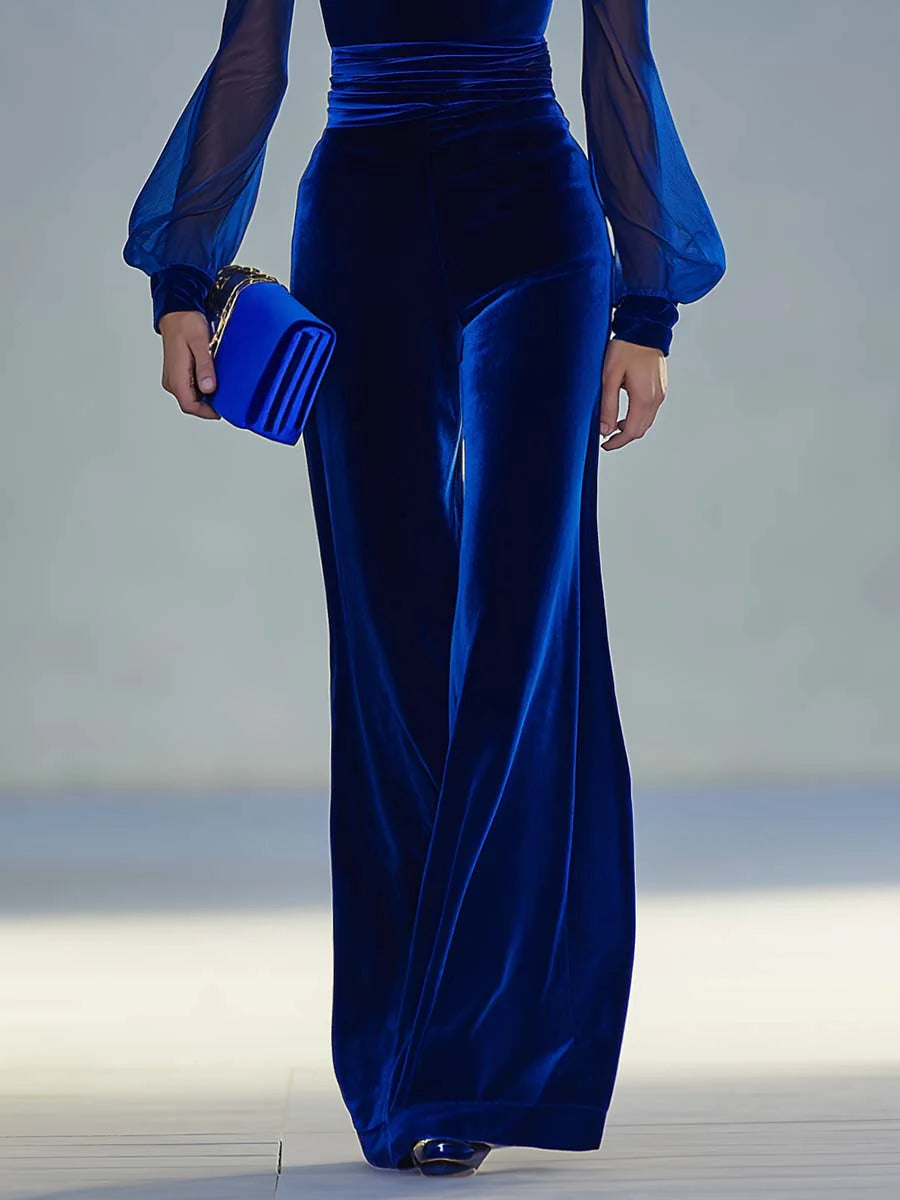 Sabrina - Jumpsuit in velluto con scollo a V elegante