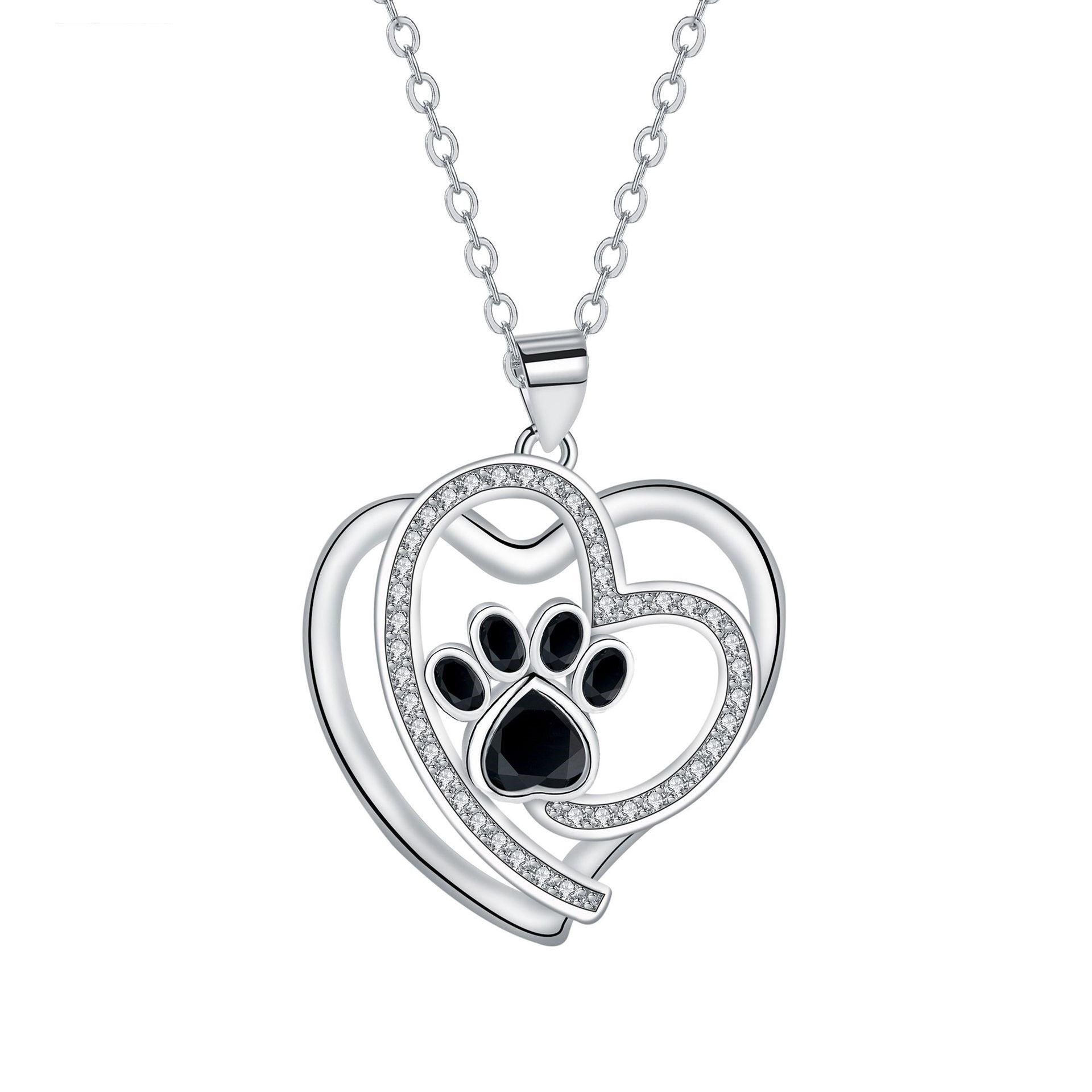 Collana con graziosa impronta di zampa sulla clavicola