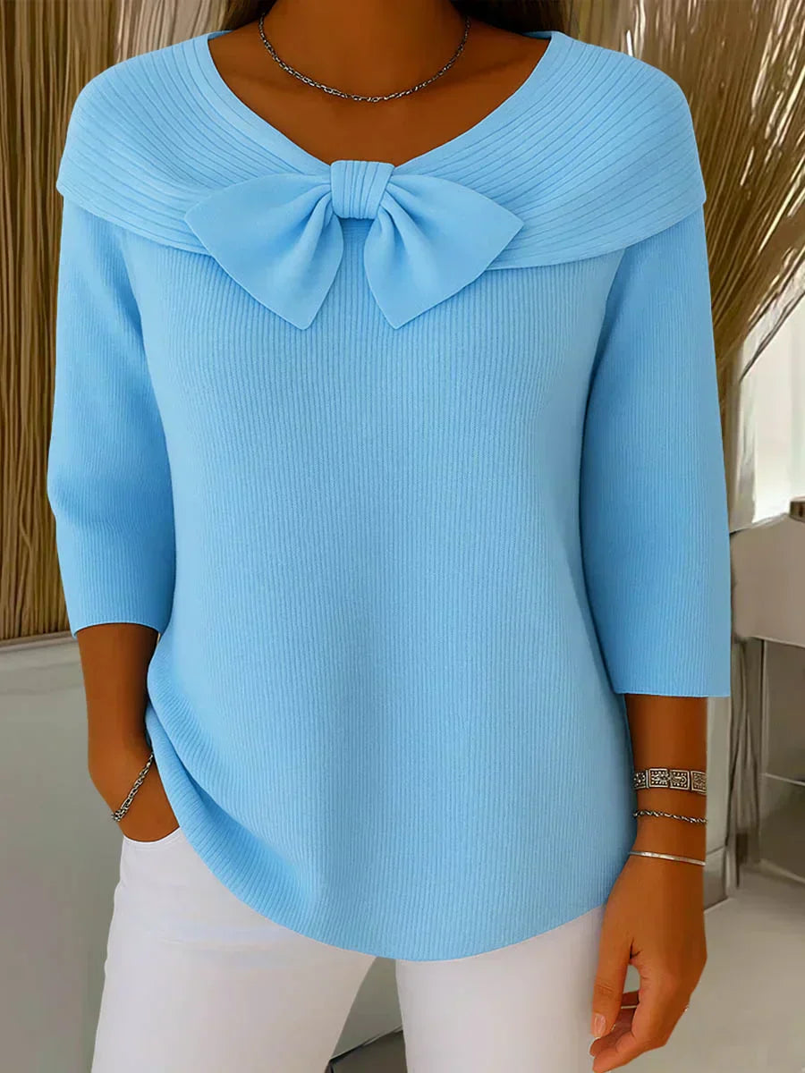 Clara | Maglia Elegante con Fiocco in Maglia Morbida