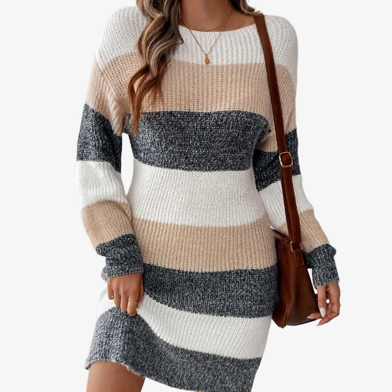 Elestte™ Abito in maglia a righe