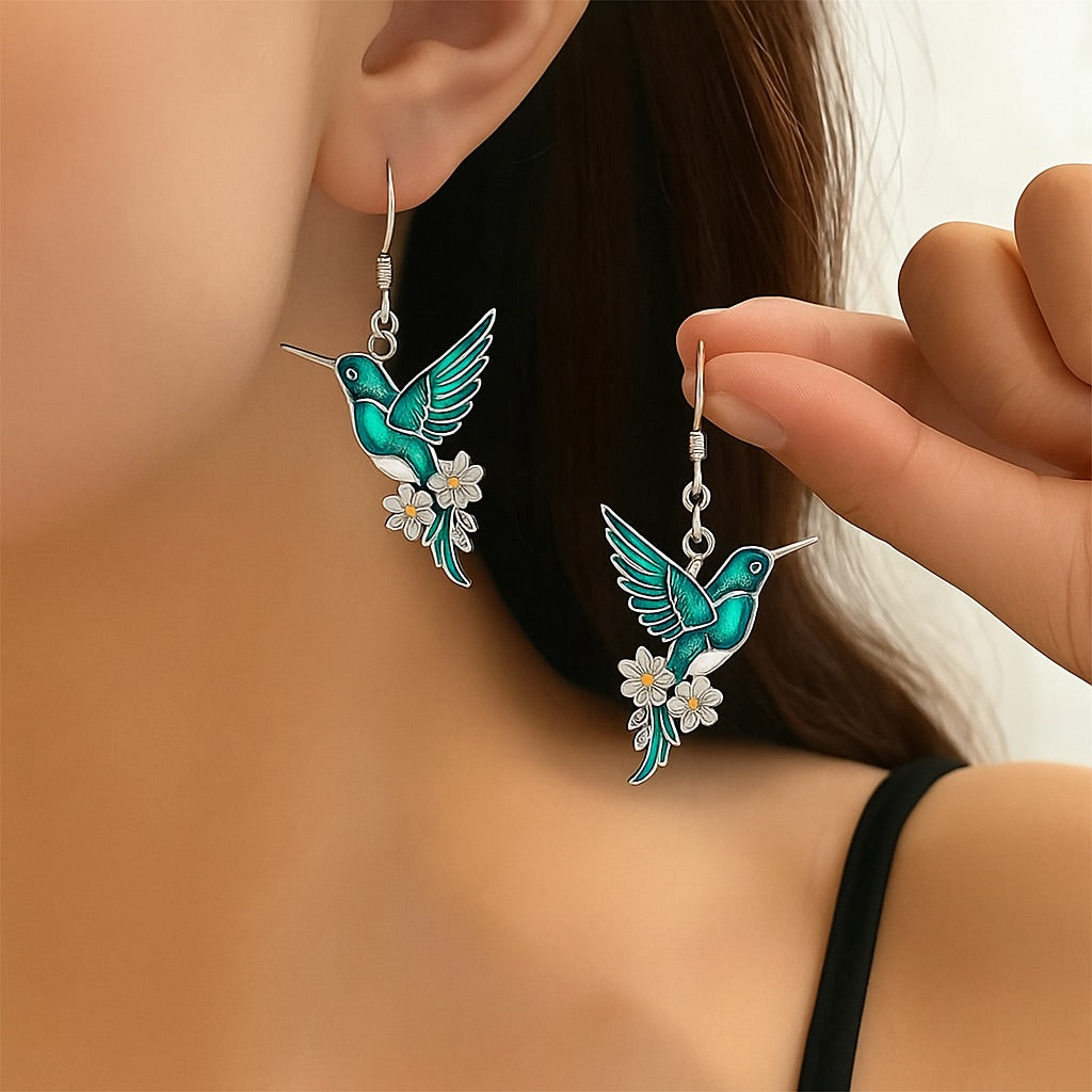 Bellissima collana con colibrì + orecchini in omaggio – Offerta limitata