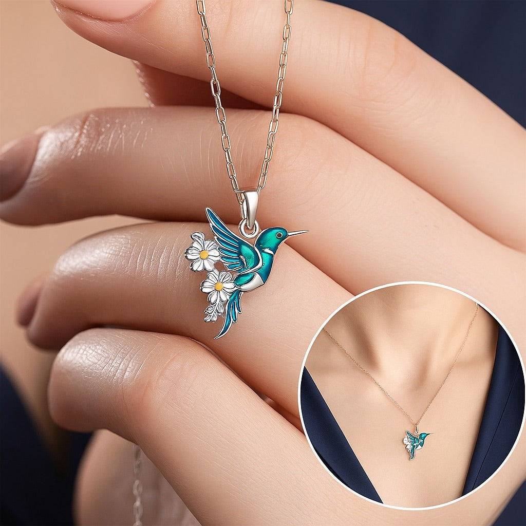 Bellissima collana con colibrì + orecchini in omaggio – Offerta limitata