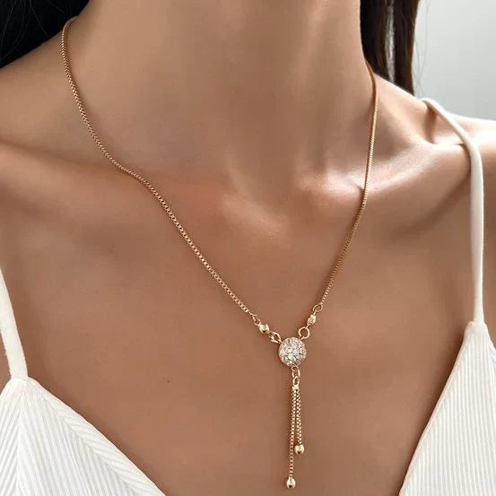 Collana vintage in cristallo dorato