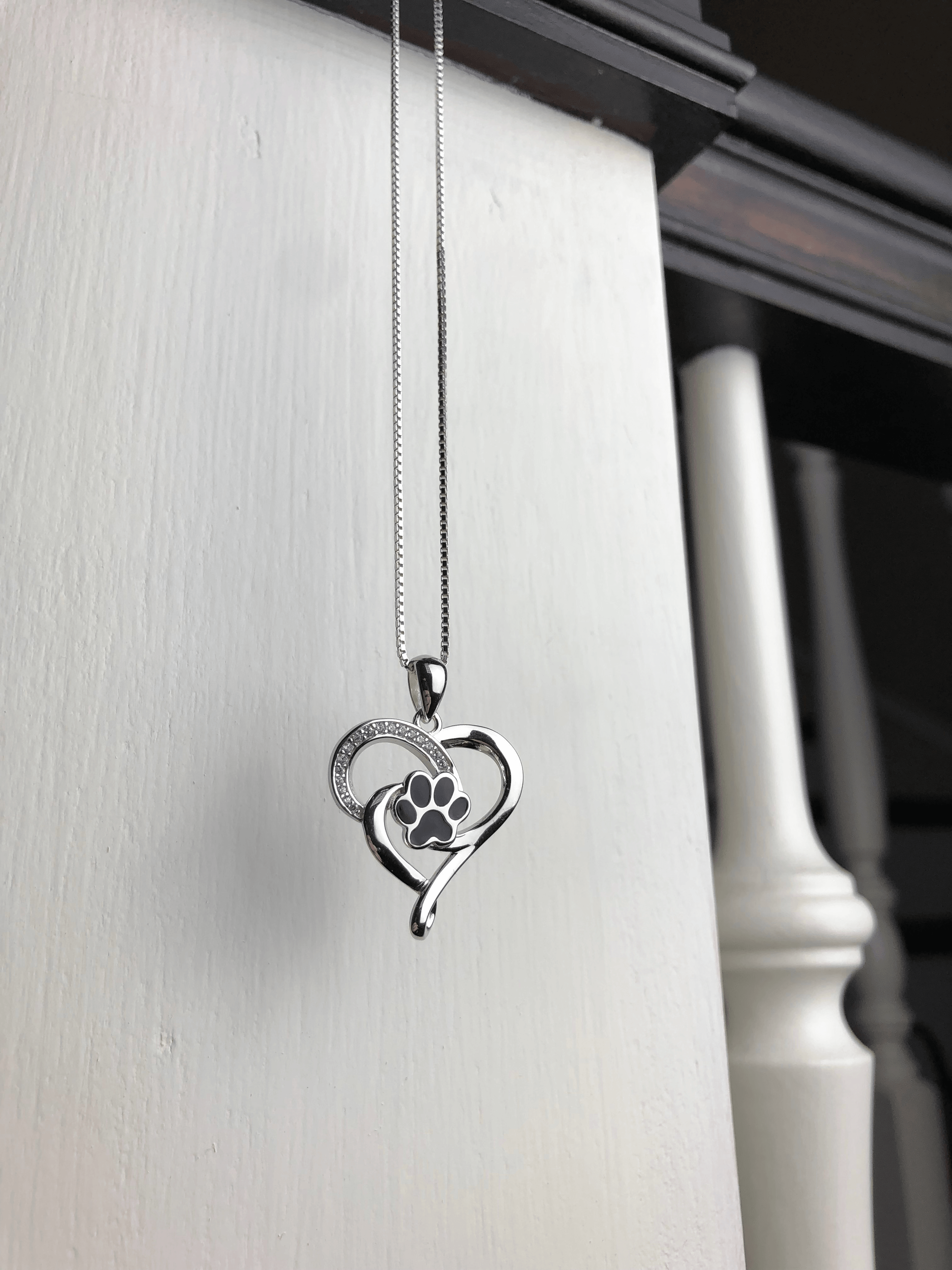 Collana Infinity in acciaio inossidabile con cuore e zampa