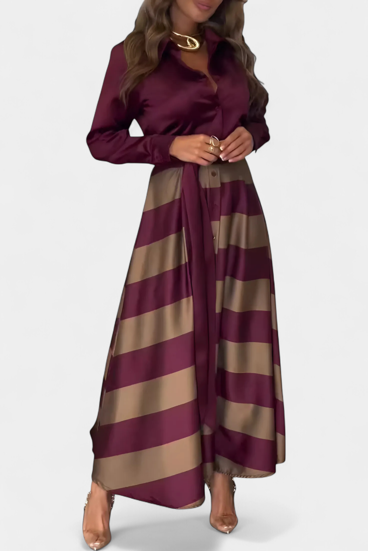 Lavinia | Abito elegante a righe raffinate