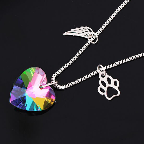 Collana commemorativa arcobaleno con ciondolo a forma di cuore