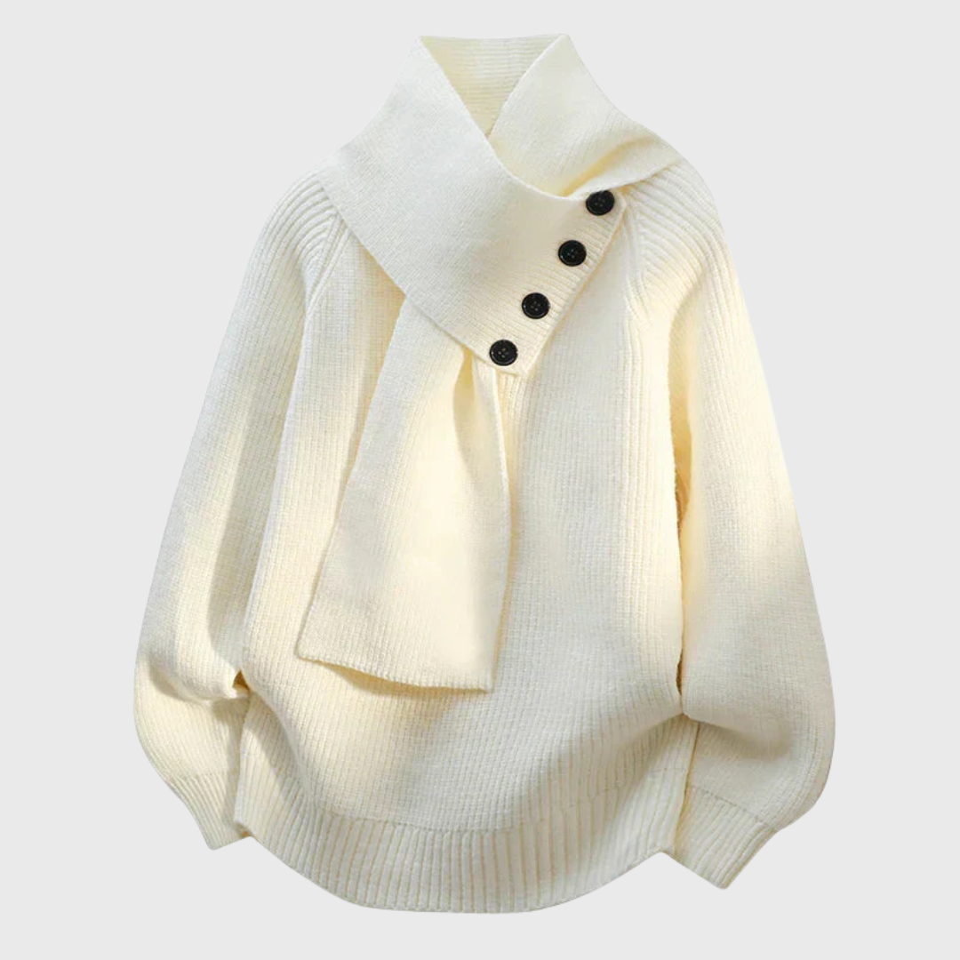 Elisa | Maglione Elegante con Collo Sciarpa