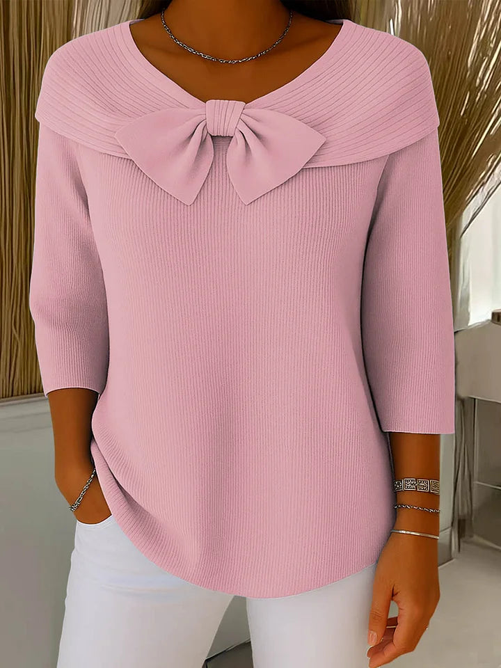 Clara | Maglia Elegante con Fiocco in Maglia Morbida