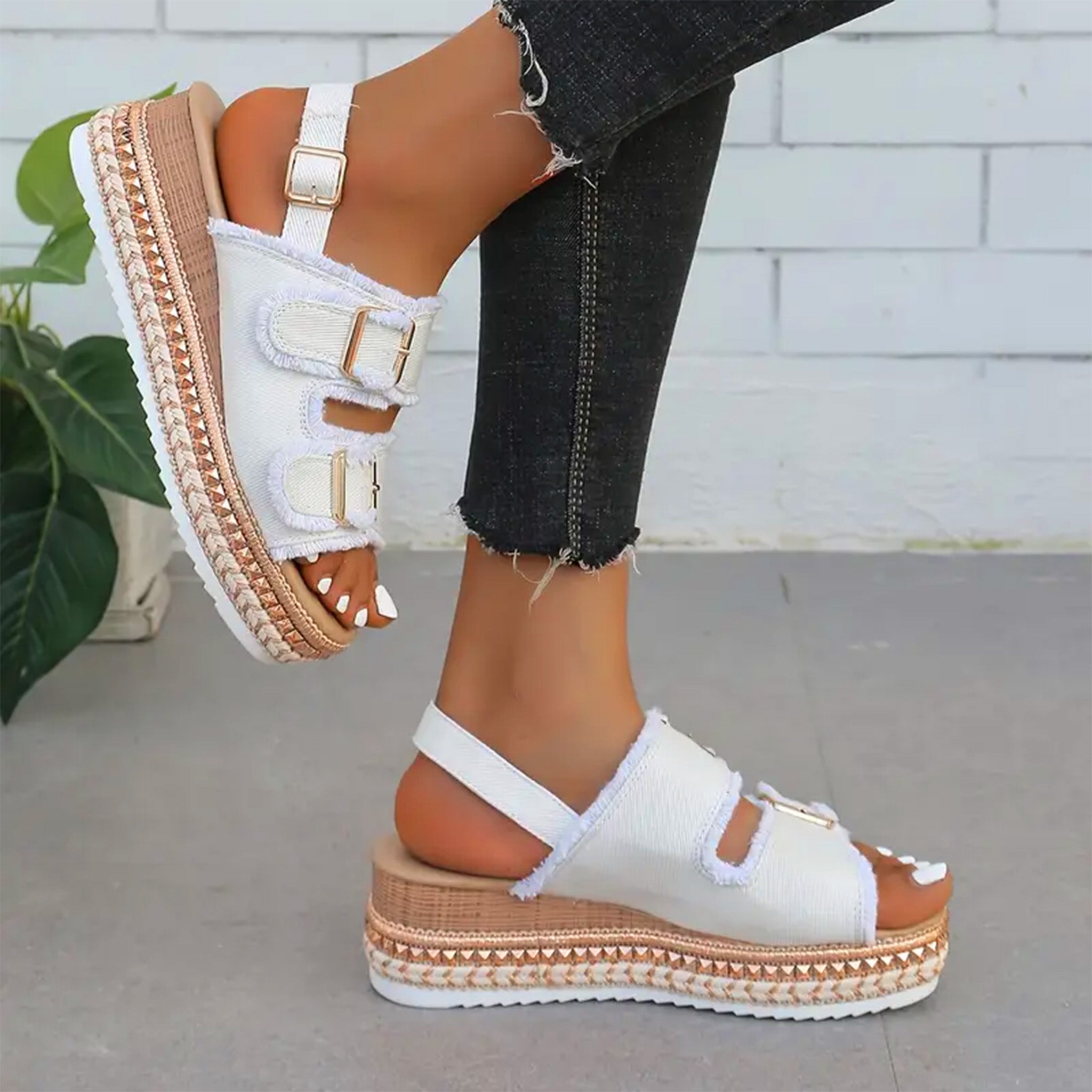 Ayla - Wedges in Denim Casual