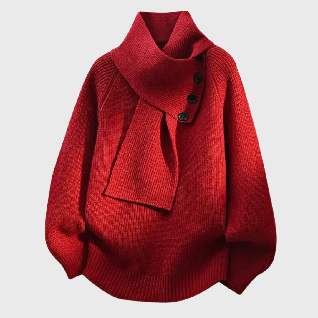Elisa | Maglione Elegante con Collo Sciarpa