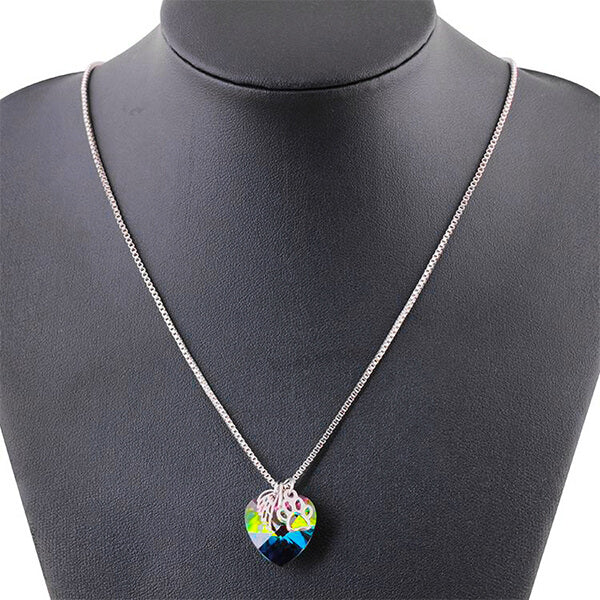 Collana commemorativa arcobaleno con ciondolo a forma di cuore