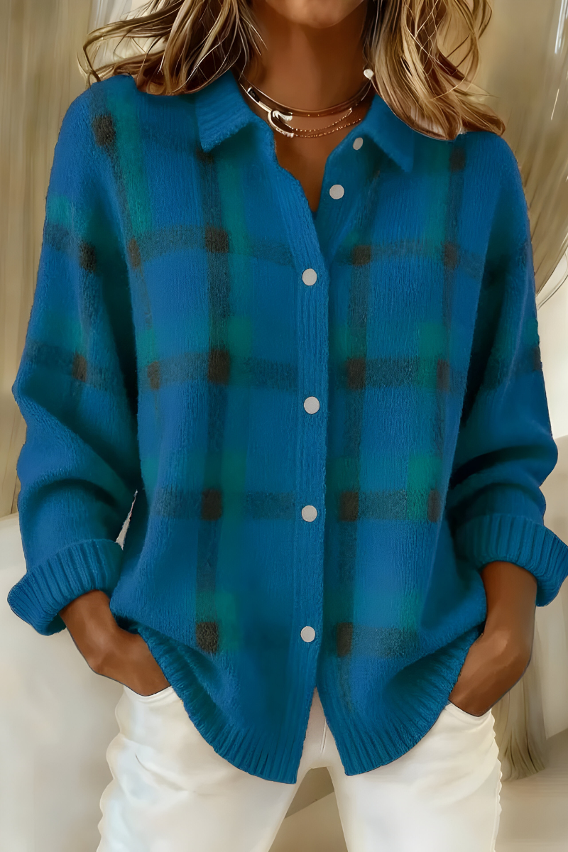 Anna | Cardigan in Maglia Morbida a Quadri