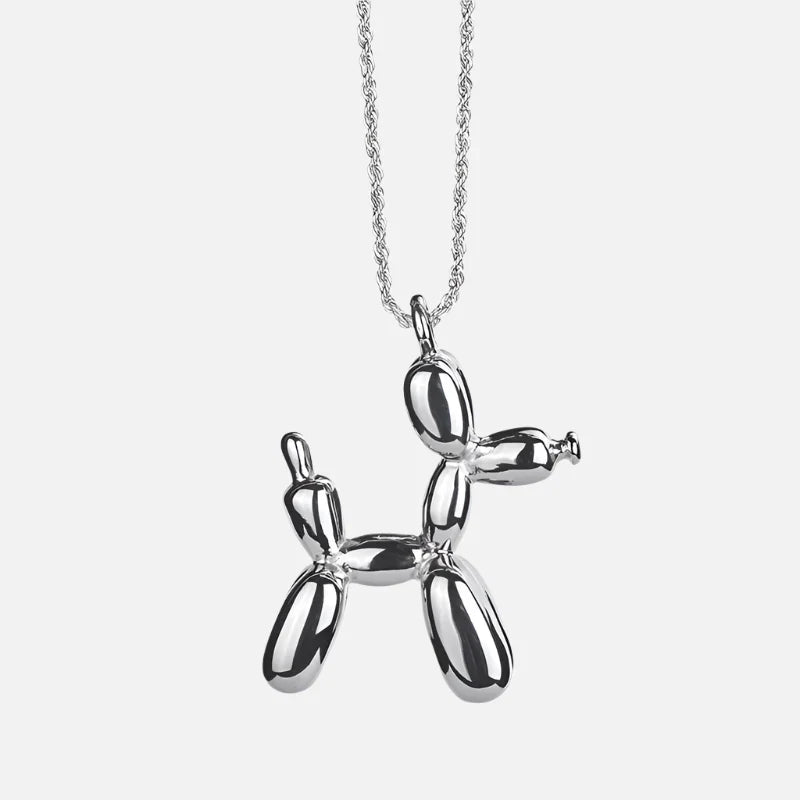 Collana con pendente a forma di cane palloncino color oro