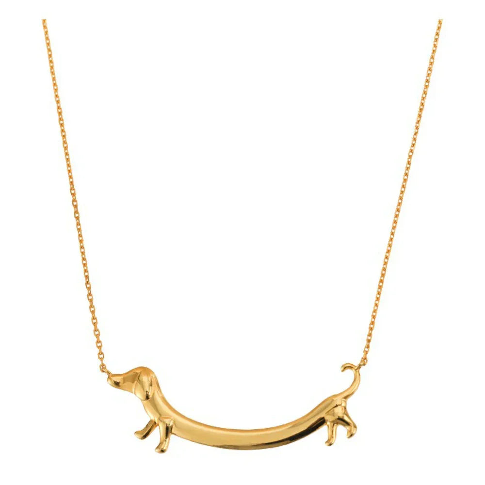 Collana con bassotto dorato