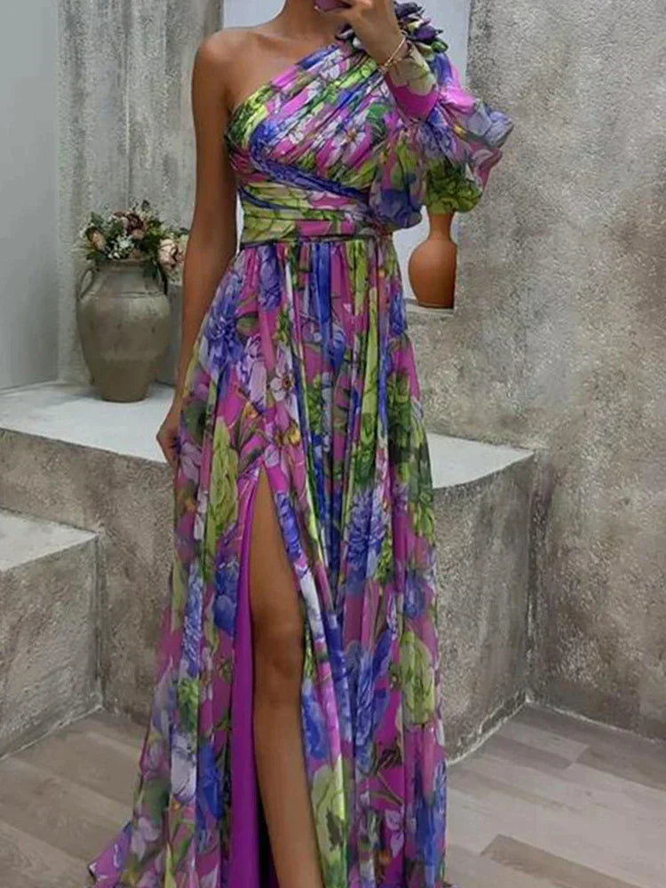 FIORENZA™|ABITO MONOSPALLA FLOREALE