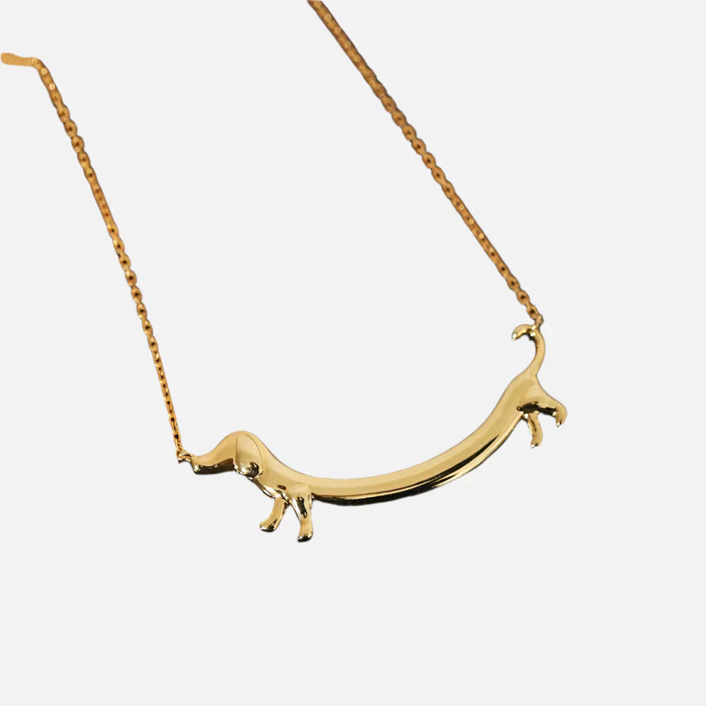 Collana con bassotto dorato