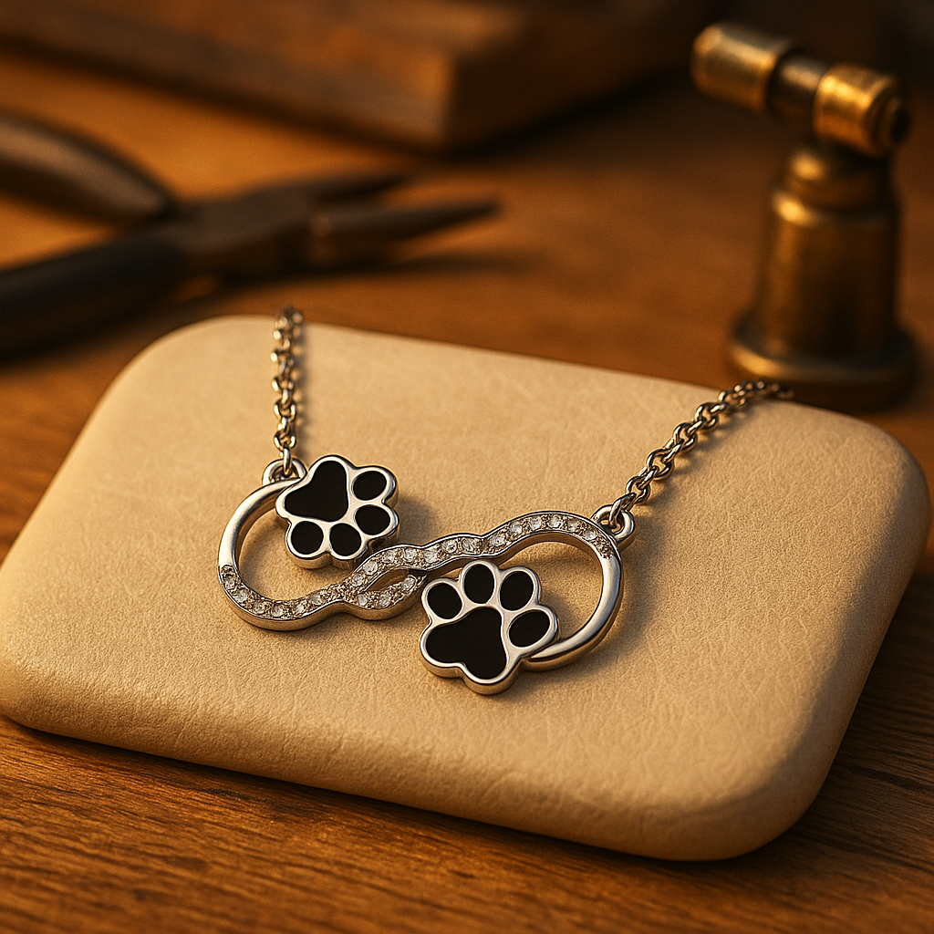 Collana con pendente simbolo dell'infinito con zirconi