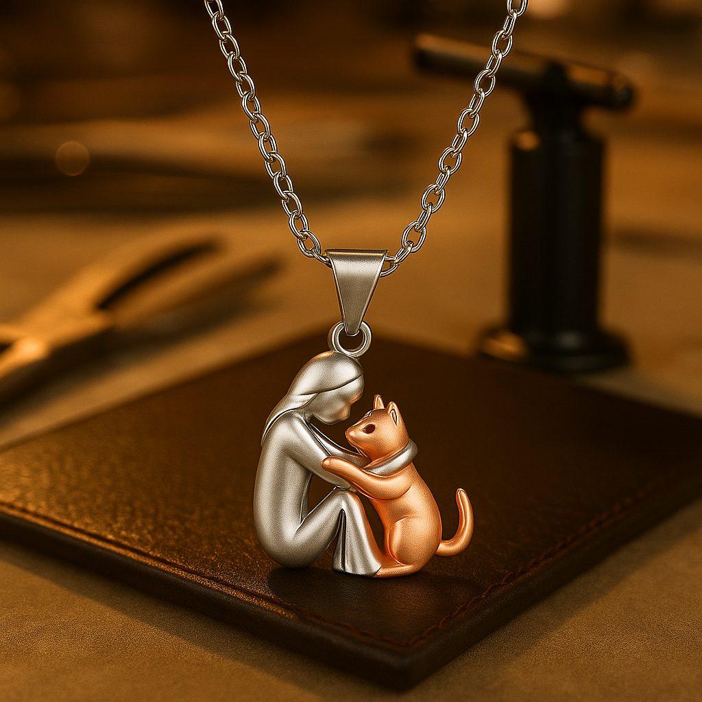 Collana con pendente Gatto Abbraccio
