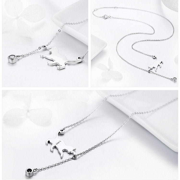 Collana con ciondolo a catena con gatto carino