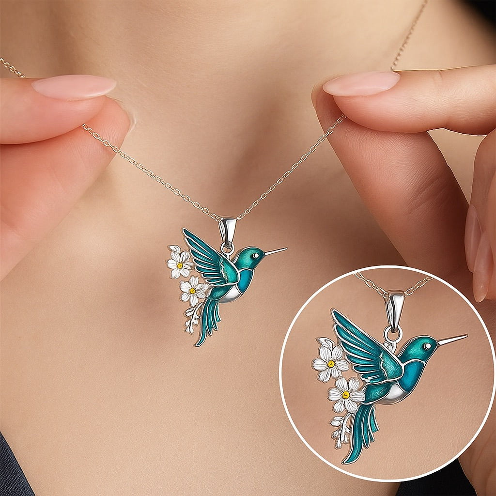 Bellissima collana con colibrì + orecchini in omaggio – Offerta limitata