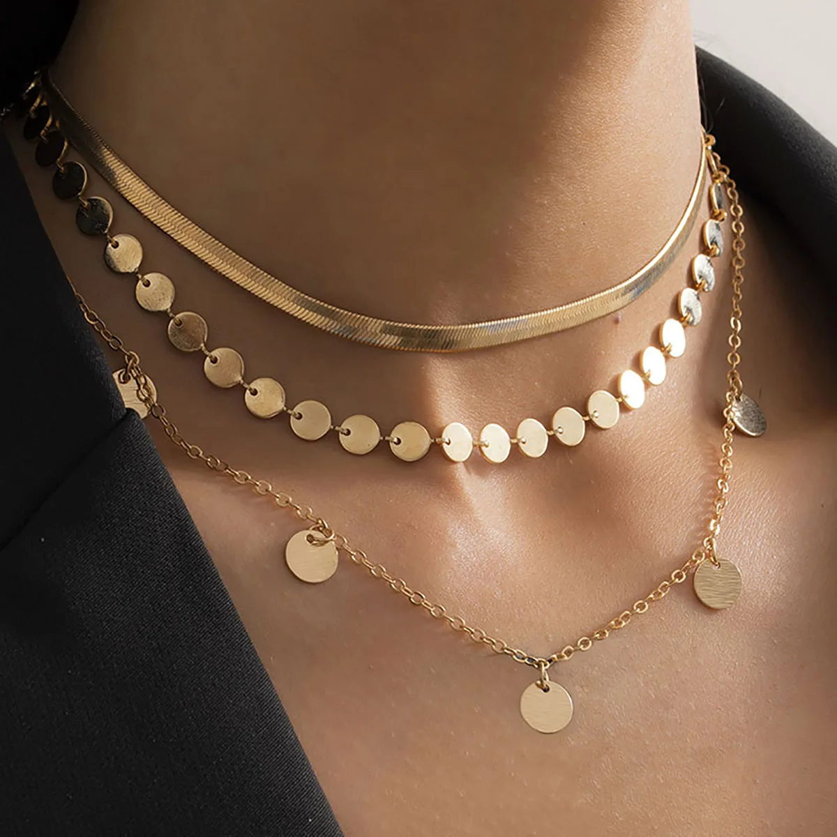 Vintage Gold Plates Necklace
