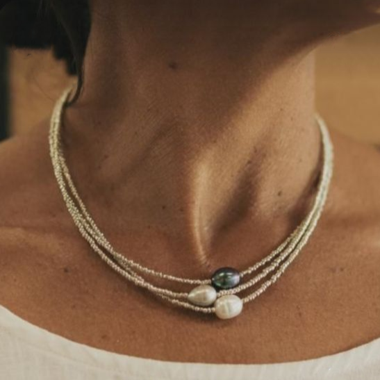 Collana vintage con perle d'acqua dolce