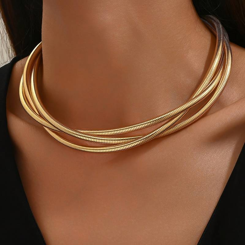 Collana vintage a strati dorata