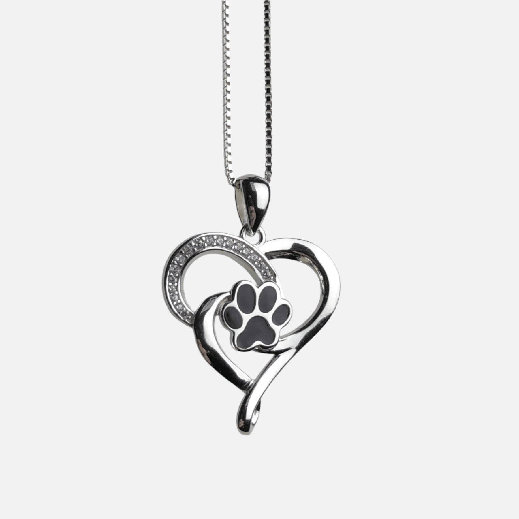 Collana Infinity in acciaio inossidabile con cuore e zampa