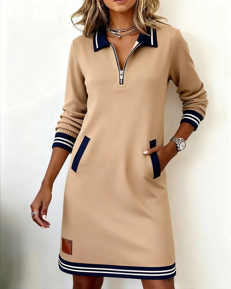 BEATRICE | Abito Polo Elegante a Maniche Lunghe