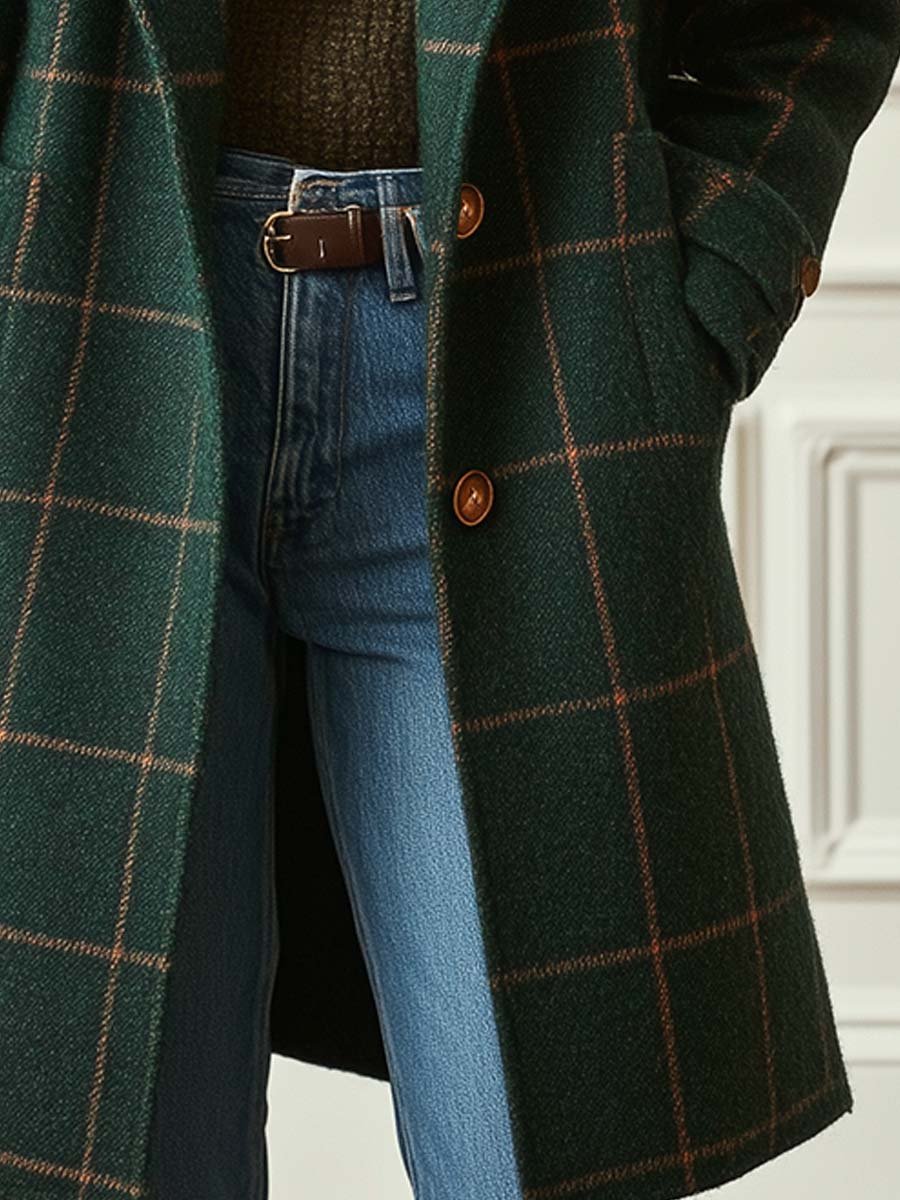 Velvara | Cappotto Elegante a Quadri in Lana