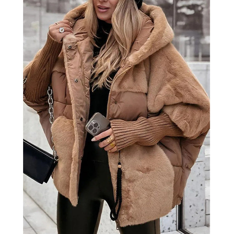 JESSIE™|GIUBBOTTO PATCHWORK CON CAPPUCCIO